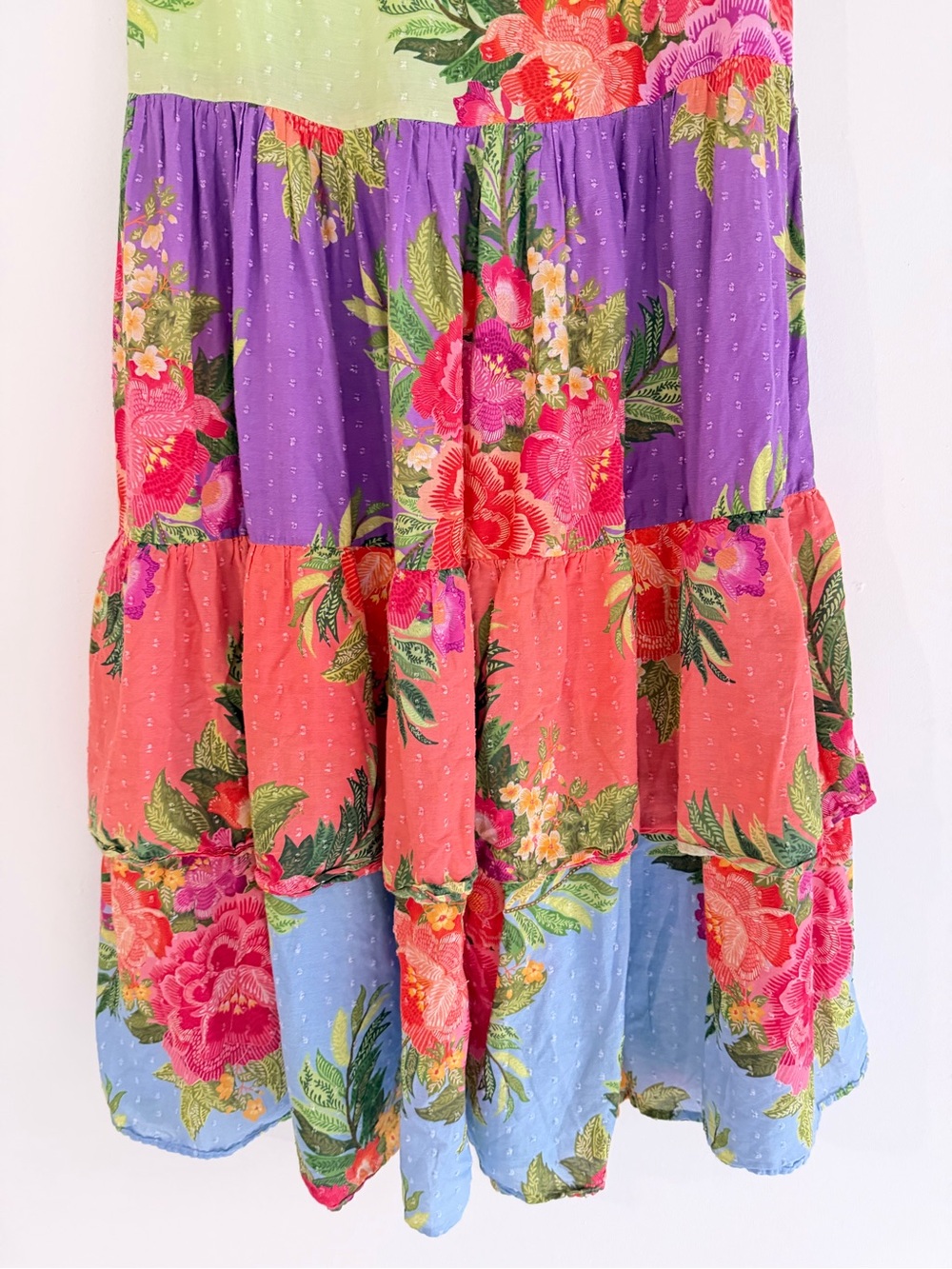 Farm Rio x Anthropologie Tiered Floral Maxi Skirt size Medium 57129 - Picture 7 of 13